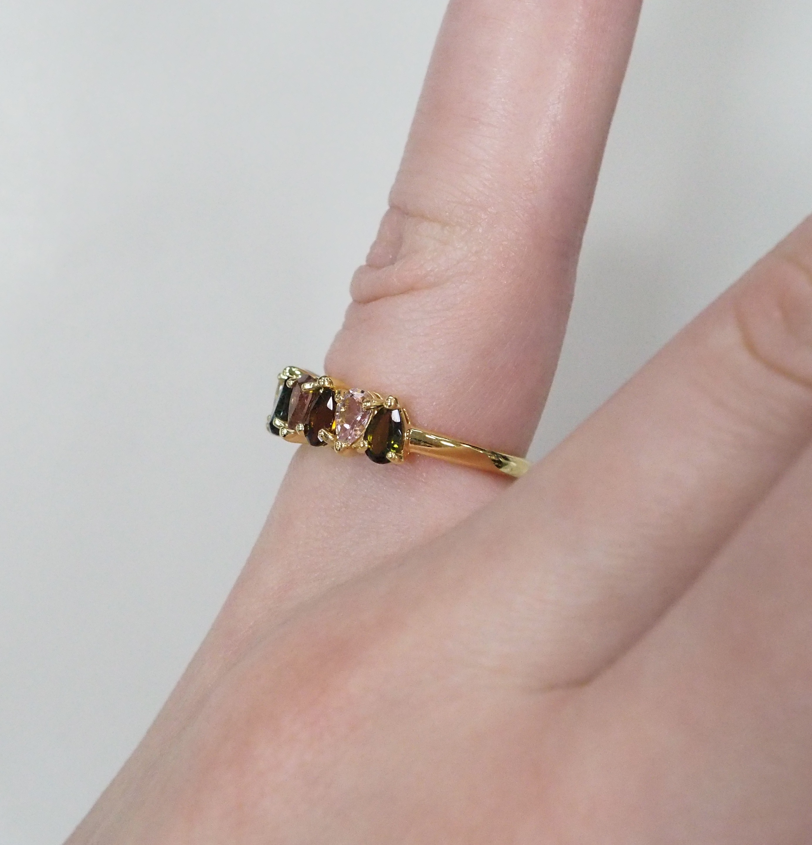 Серебряное кольцо с турмалинами